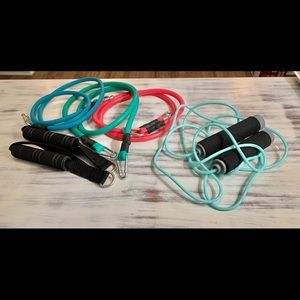 3 Resistance Bands with Handles and Jump Rope